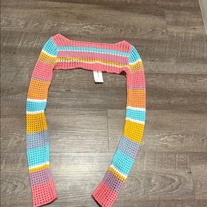 Colorful Crochet Long Sleeve Top